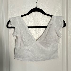 White Tie-back Cropped Tank (small)